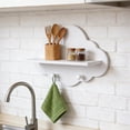 thumbnail image 4 of Surpdew Floating Cloud Shelves For Wall Entryway Wall Shelf With Hooks White Wavy Small Floating Shelves For Bathroom Living Room Bedroom Corner Nursery Decor White, 4 of 6