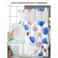 thumbnail image 4 of No Hook Cloth Fabric Shower Curtain with Snap in Liner, Blue Flower Waterproof Shower Curtains Set with See Through Top Window, Pink Daisy Watercolor Farm Budding Floral Bath Curtains Shower 36"x72", 4 of 6