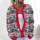 thumbnail image 1 of Cárdigan informal de punto con estampado navideño para mujer, chaqueta con botones y abrigo para mujer, 1 of 5