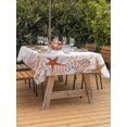 thumbnail image 3 of Outdoor Tablecloth with Umbrella Hole for Patio/Picnic/Party/Camping, Orange Coastal Waterproof Table Cloth Rectangle Table Cover Washable, Beach Nautical Coral Starfish Summer (52"x 70"), 3 of 9