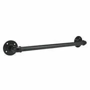 Colester Direct 20-inch Rustic Industrial Pipe Bathroom Towel Bar, Heavy Duty Commercial Grade Iron Metal, Black Finish