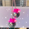 thumbnail image 3 of 2 PCS Pink Disco Ball Cowboy Hat Car Accessory, Disco Ball Car Accessory, Car Disco Ball, Disco Car Charm, Pink Car Accessories, Mini Disco Ball for Car, 3 of 4