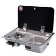 thumbnail image 3 of Boat Caravan Camper 1 Burner Gas Stove Hob and Sink Combo with Glass Lid GR-903, 3 of 9