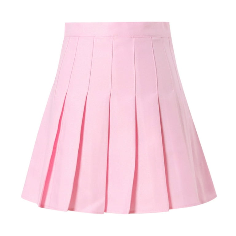 White company clearance pink pleated skirt