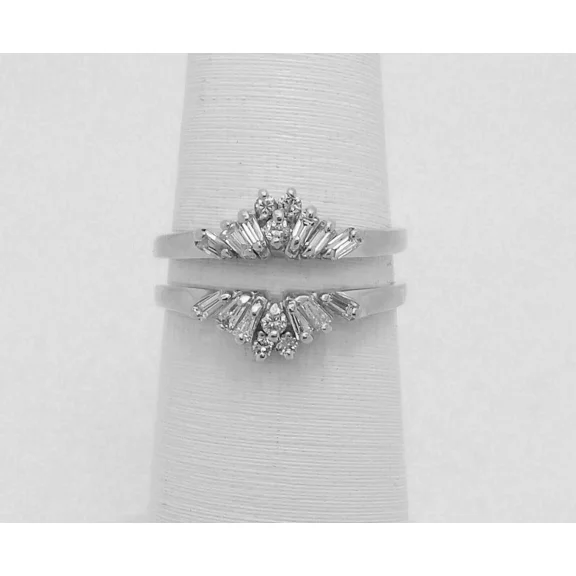 1.69 Ct Round Lab Created Diamond Enhancer Guard Wrap Ring 14K White Gold Plated