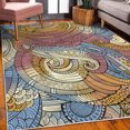 thumbnail image 3 of Abstract Decorative Rug, Ocean Inspired Graphic Paisley Pattern Swirled Hand Drawn Art Print, Quality Carpet for Bedroom Dorm and Living Room, 6 Sizes, Pale Coffee, by Ambesonne, 3 of 4