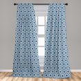 thumbnail image 5 of Ambesonne Eastern Curtains, Vintage Floral Spring, Pair of 28"x95", Blue White, 5 of 5