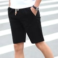 thumbnail image 4 of Men's Linen Elastic Waist Drawstring Shorts - Classic Fit for Summer Beach and Outdoor Activities, 4 of 6
