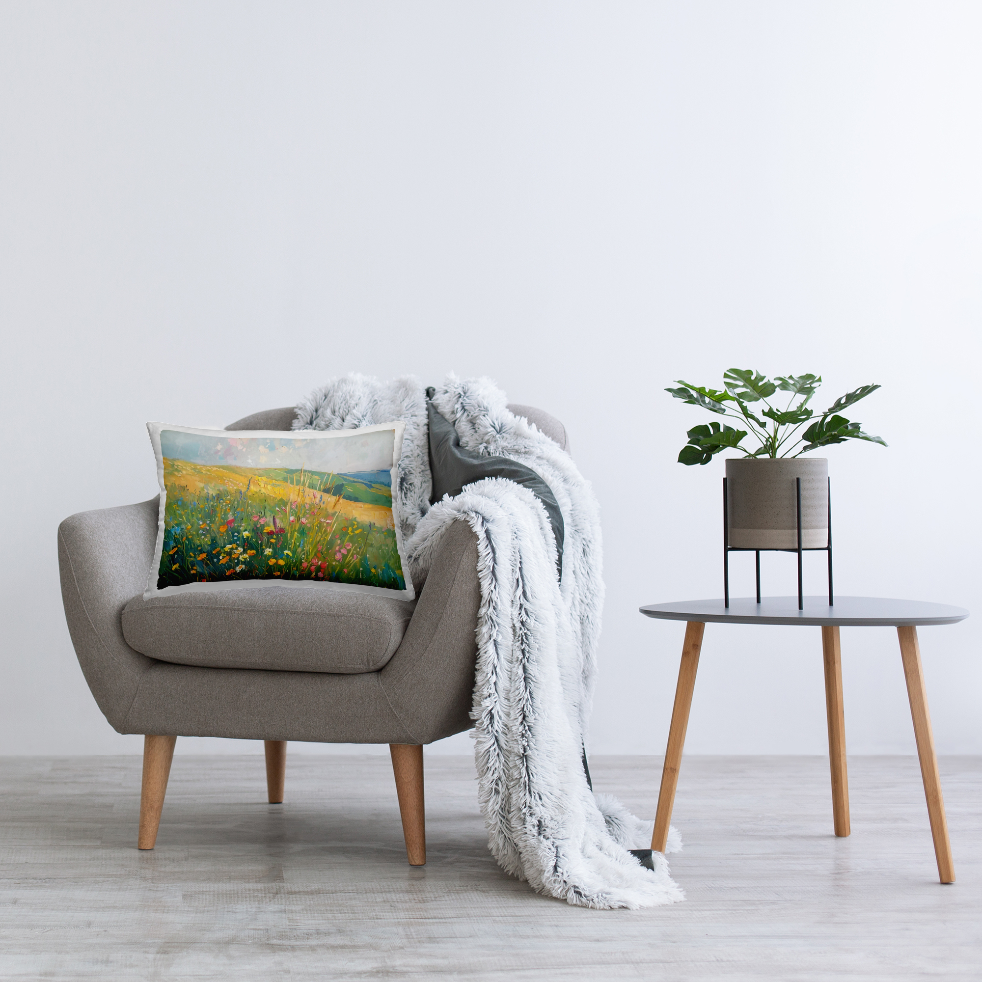 Stupell Industries Pink Wildflower View Decorative Printed Throw Pillow Design by LSR Design Studio.