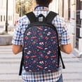 thumbnail image 5 of Uemuo Winter Skiing Snowflakes Printed Durable 17-inch Student Backpack - Lightweight, Waterproof, Adjustable Straps, Ideal for School, Work, Travel, 5 of 5
