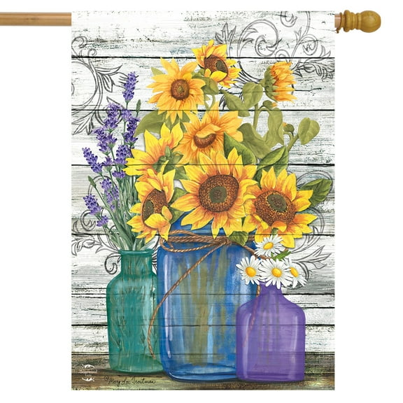Briarwood Lane Rustic Sunflowers Summer House Flag