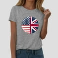 thumbnail image 2 of ORT American Flag T Shirt Patriotic Shirts Women 4th of July Tee Tops Crewneck Summer T-Shirt(Z3-Grey,3XL), 2 of 4