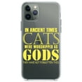 thumbnail image 1 of DistinctInk Clear Shockproof Hybrid Case for iPhone 13 Pro MAX (6.7" Screen) - TPU Bumper Acrylic Back Tempered Glass Screen Protector - Ancient Times, Cats Worshipped As Gods, 1 of 2