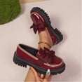 thumbnail image 2 of Xfvqtps Loafers for Women with Bow Thick Sole Patent Leather Slip on Office Work Business Dressy Casual Shoes, 2 of 9