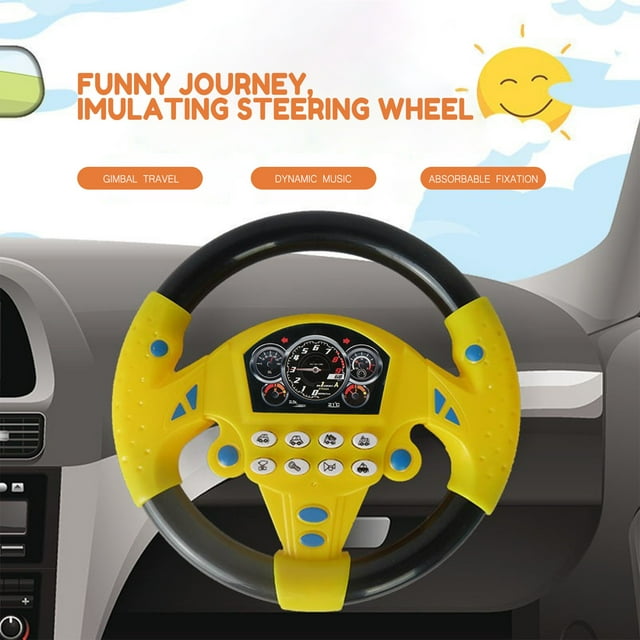 Simulated Driving Controller Co Driver Simulated Steering Wheel Educational Music Toy For Children Kids 4 5 6 Years Old