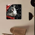 thumbnail image 4 of 14 Inch Wall Clock Battery Operated Square Clock Decorative for Office, Kitchen, Outdoor, Living Room，Cute Cat in Pocket with Hat Picture, 4 of 4