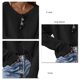 thumbnail image 4 of Suéter de gran tamaño con cuello en V y hombros descubiertos, suéter holgado de manga larga de color sólido para mujer, negro S, 4 of 5