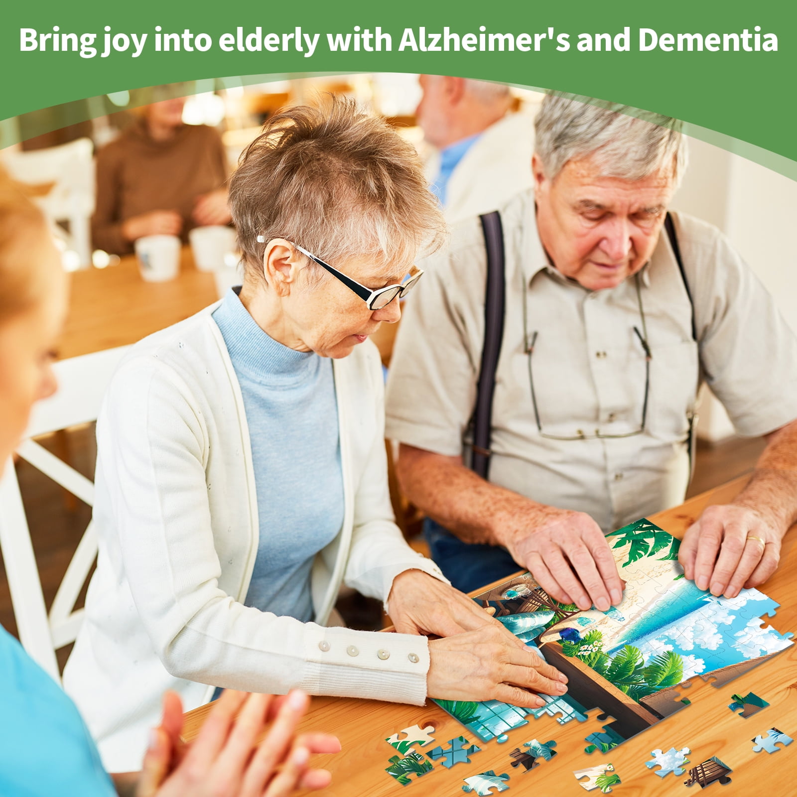 Sunhigh Dementia Puzzles for Elderly, Set of 3-60 Piece Jigsaw Puzzle, Alzheimer’s Products and Activities for Seniors  Serene Nature Bliss