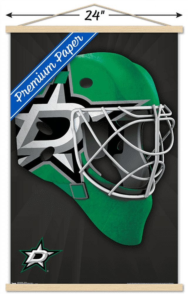 NHL Dallas Stars - Mask 16 Wall Poster with Wooden Magnetic Frame, 22.375" x 34"