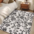 thumbnail image 5 of Farmhouse Black Large Area Rugs for Bedroom Living Room, Soft Non Slip Carpet Bedside Rug, Vintage Flower Leaf Botanical Plant Rectangular Floor Cover Kitchen Accent Rug 4'x6' for Dining Room/Office, 5 of 9
