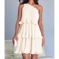 thumbnail image 6 of Women'S Summer Sleeveless Mini Dress Boho One Shoulder Ruffle Tiered Layered Flowy A Line Dresses Color XL, 6 of 9