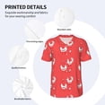 thumbnail image 3 of KLL Cartoon Rooster for Men's Baseball Shirts,Short Sleeve Casual Shirts Button Down Shirt for Men Beach Summer Wedding Shirt-4X-Large, 3 of 7