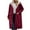Wine, variant on Viikei Winter Coats for Women Women's Winter Casual Loose Fashion Color Pocket Zippered Tops Reversible Long Cotton Coat
