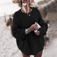thumbnail image 3 of Suéteres de gran tamaño a la moda para mujer, suéteres sueltos e independientes para otoño e invierno, suéteres de punto de manga larga con cuello redondo liso para mujer, estilo bohemio gris, 3 of 5
