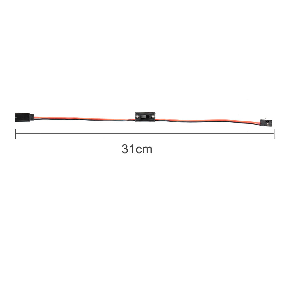 Globact Rc car Receiver Extra Channel Extended Cable with Power Switch for Bumper w/Light Winch 1/10 1/8 Traxxas Rc4wd Tamiya Axial scx10 RC Car Drone RC Airplane 2PCs 