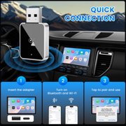 DIAMOOKY Mini Wireless CarPlay Adapter for iPhone & Android Auto, 2 in 1 Bluetooth Dongle Plug & Play with Fast Stable Connection, Converts Wired to Wireless Car Play Adapter