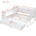 thumbnail image 6 of JERFIT Full Size Wooden Daybed With 3 Drawers USB Ports and desk White, 6 of 10