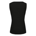 thumbnail image 5 of Lovskoo 2024 Tank Top for Women Solid Color Eyelet Pleated Square Collar Tank Tee Summer Casual Loose Sleeveless Shirt Black L, 5 of 8