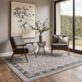 thumbnail image 4 of KUETH 8x10 Soft Vintage Persian Rug for Living Room, Large Machine Washable Low Pile Non Slip Backing Area Rug, Smoky Gray Rug for Bedroom Office, 4 of 5