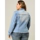 thumbnail image 5 of ChaqueDe MezclilDeshilachaCon Frente Lavado Clásico PaMujer De TalGrande Azul claro 4X, 5 of 6