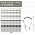 thumbnail image 2 of Shower Curtain, Washable Cloth Grey-Green Shower Curtain with 12 Shower Curtain Hooks, Fabric Rustic Wide Grey Striped Shower Curtain Sets, Farmhouse Bathroom Shower Curtain, 72x72 Inches, 2 of 6