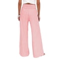 thumbnail image 6 of Abomasnow Women's Lounge Pants Elastic High Waist Wide Leg Striped Pants Casual Soft Workout Comfy Loose Pants with Pockets, 6 of 8