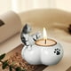 thumbnail image 1 of pstuiky Portavelas de cerámica con forma de gatos, ideales para aromaterapia y decoración navideña., 1 of 6