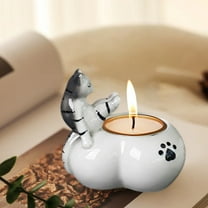 Fmbmuo Cute Cat Candle Holder Bowl Candle Holder Ceramics Minimalist Home/Room Decor