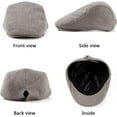 thumbnail image 4 of Classic Solid Flat Cap Newsboy Hats for Men Cabbie Driving Scally Adjustable, 4 of 7