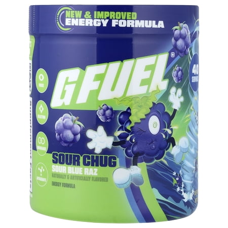 G FUEL Energy Formula, Sour Chug, Sour Blue Raz, 9.6 oz (272 g)