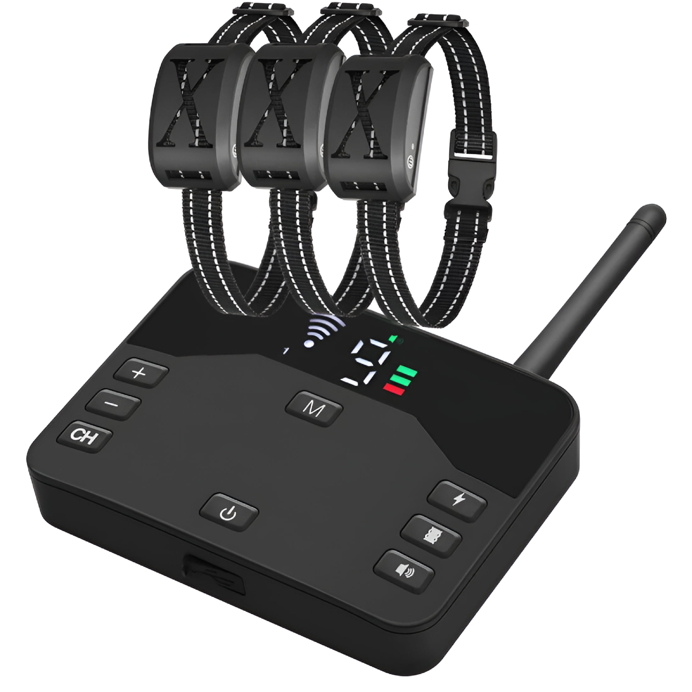 GJX Wireless Dog Fence Wireless Boundary Containment System Electric Dog Fence&Remote Training Collar Adjustable Vibration&Shock Suitable for Large and Medium Dogs-3 Dogs