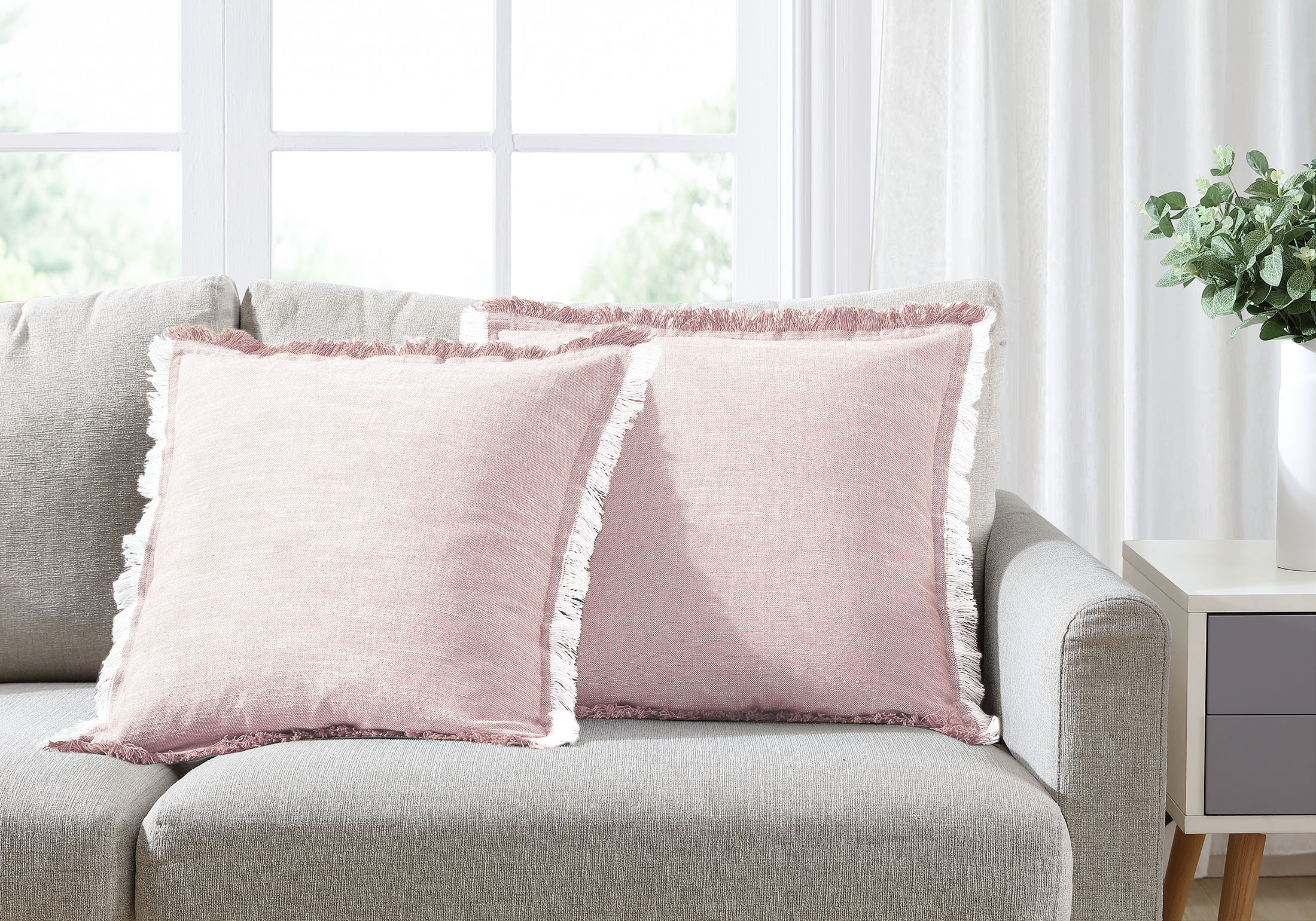 Better Homes & Gardens, Blush Throw Pillows, Square, 20" x 20", Rose Blush, 2 Pack - image 5 of 5