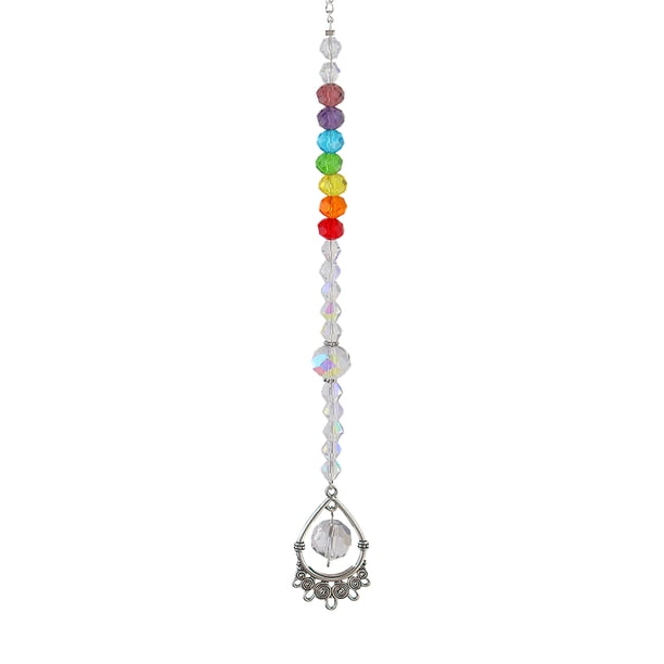 Sywqhk Campanilla de viento de cristal con cuentas de árbol de la vida, adornos de pared, decoración de jardín para el hogar (D) Sywqhk Para estrenar