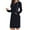 Dark Blue, variant on Cmfcve Women's Casual Dresses Long Sleeve Wrap Hooded Sweatshirt Dress V-Neck Pocket Travel Midi Dresses