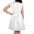 thumbnail image 3 of Zunie Girl Girl's Ruffled Sleeve Textured Clip Dot Woven White Sundress (XL (14/16)), 3 of 4