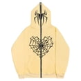 thumbnail image 3 of Sudaderas casuales de araña Y2k oscuras europeas y americanas para hombres y mujeres, sudaderas con capucha, parejas góticas, sudaderas con cremallera de gran tamaño Harajuku, 3 of 4