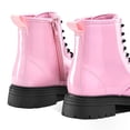 thumbnail image 4 of LuckLilac Kids Combat Boots Girls Classic Ankle Booties Side Zipper Waterproof Shoes for School Outdoor,Pink 1M, 4 of 7