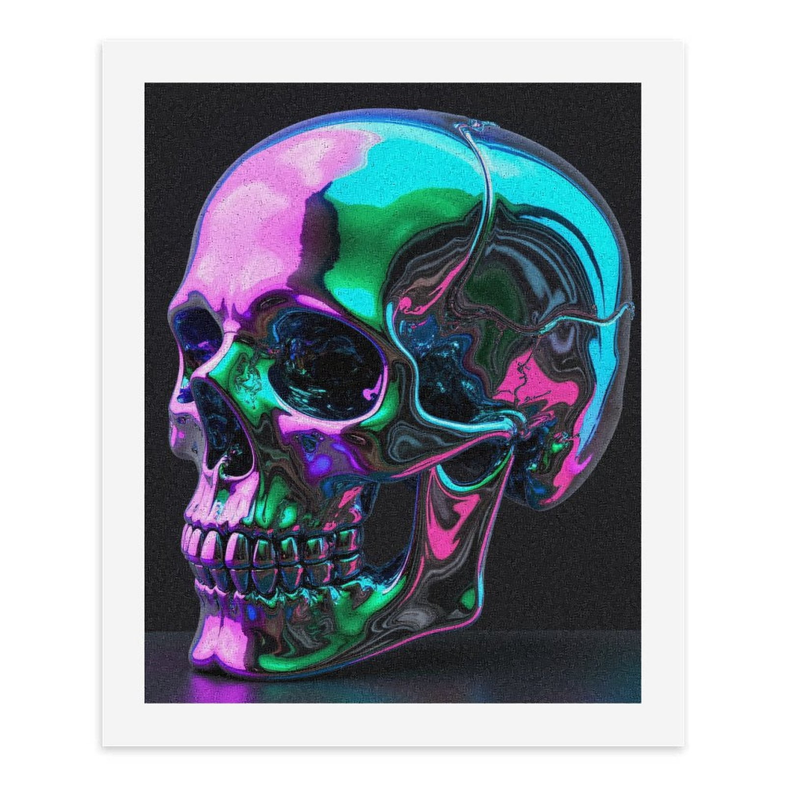 Paint By Numbers Kit for Adults Beginner - DIY Reflective Vibrant Skull Art Canvas Painting Kits for Adults, Frameless Paint By Number for Adults for Home Wall Decor 16x20 Inch