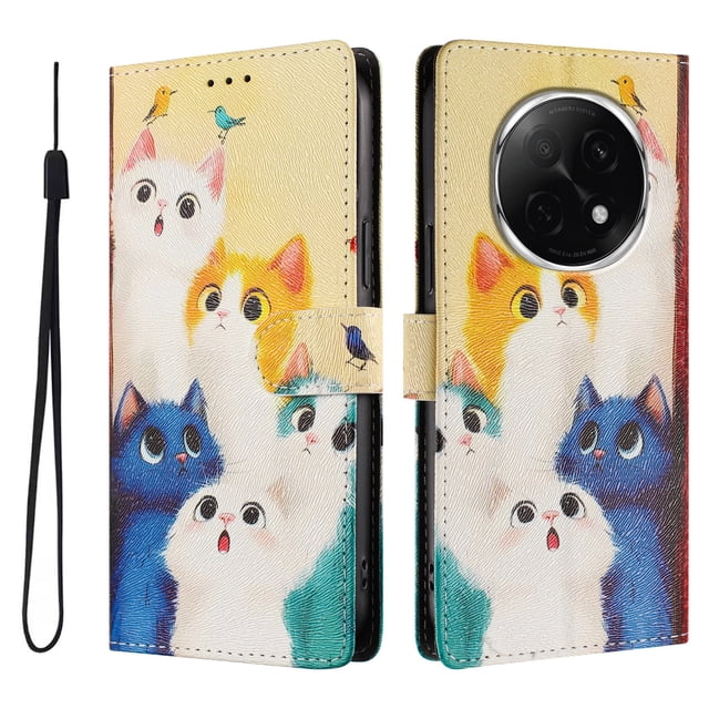 FOXDOCK Funda Tipo Cartera para OPPO A5 Pro con Soporte y Correa – Diseño de Patrones Lindos