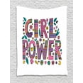 thumbnail image 1 of Feminist Tapestry, Hippie Boho Girl Power Lettering with Foliage in Shades of Pink and Purple Colors, Wall Hanging for Bedroom Living Room Dorm Decor, 40W X 60L Inches, Multicolor, by Ambesonne, 1 of 2